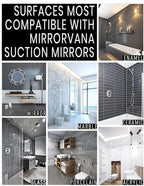 MIRRORVANA Dual Antifog Shower Mirror for Shaving - Shatterproof Mirror with Razor Holder, Upgraded Suction, 360° Swivel (8" Round, Black)