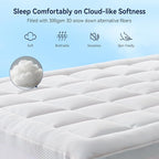 ELEMUSE Full Size Dual Layer 3 Inch Memory Foam Mattress Topper, 2 Inch Cooling High Density Memory Foam Bed Pad and 1 Inch Plush Feel Pillow Top Mattress Topper Cover for Back Pain Relief