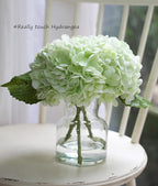Real Touch Artificial Flowers Hydrangea in Vase for Home Decoration,Artificial Hydrangeas Centerpieces for Tables, Lifelike Fake Hydrangea in Vase for Bathroom, Office and Water Bar