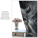 Fantasy Norse Viking Curtains for Bedroom - Cool Gothic Vintage Vikings Mystical Symbol Eagle Window Drapes,Energy Saving Thermal Insulated Rod Pocket Bedroom Blackout Curtains 2 Panels 63L x 27.5W