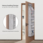 Univivi 6-Shelf Over Door Hanging Organizer Fabric Baby Door Storage with 5 Large Pockets and 3 Small PVC Pockets Wall Mount Hanging Storage Organizers for Baby Essential (Grey Pattern)