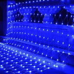Net Mesh String Lights Waterproof, 200 Light Bubbles, 8 Lighting Modes, for Indoor Outdoor, Curtain, Christmas Tree, Bush, Party, Wedding, Fairy, Wall Decoration (9.8 ft x 6.6 ft, Blue)