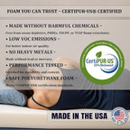 Foamma 2” x 38” x 80” Truck, Camper, RV High-Density Bunk Mattress Topper, Made in USA, Comfortable, Travel Trailer, CertiPUR-US Certified, Cover Not Included