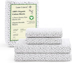 LANE LINEN 100% Organic Cotton Sustainaly Produced Twin XL Bed Sheets, Okeo Tex Certified Printed Cotton Sheets, Luxury Hotel Percale Soft & Comfy Comes in Variety of Colors & Prints- Haze Grey