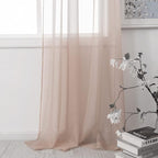 HUTO Blush Pink Sheer Curtains 72 inches Long for Bedroom Top Rod Pocket Sheer Window Panels Curtains for Nursery Living Room 52 by 72 Inch Length Set of 2 Panels