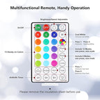 Brizled RGB Christmas Lights, 33ft 100 LED C5 Color Changing Outdoor, Connectable String Lights with Remote, Dimmable Xmas Tree Party