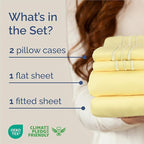 King Size 4 Piece Sheet Set - Comfy Breathable & Cooling Bed Sheets Set - Hotel Luxury Bedding for Women, Men, Kids, Teens, Boys & Girls - Deep Pockets, Ultra-Soft, Wrinkle Free - Oeko-Tex - Yellow