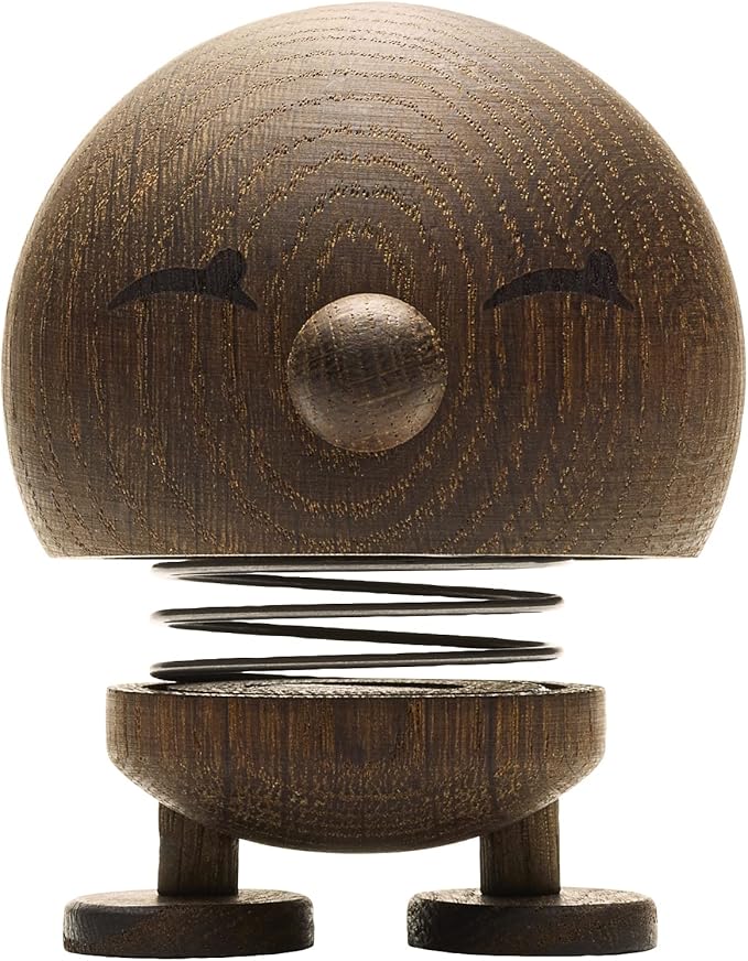 Hoptimist Bimble Smoked Oak, Woody Brown, Home Decor Ornament - Scandinavian Design, Wood W/Metal Spring, Medium - Creates Cheerful Movement