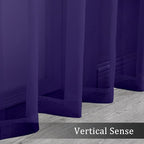 OWENIE Purple Sheer Curtains 63 inch Length 2 Panels Set, Rod Pocket Voile Fimly Sheer Drapes for Living Room/Bedroom, 2pcs, Each 42" W x 63" L