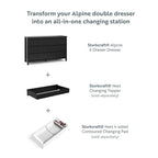 Storkcraft Alpine 6-Drawer Dresser (Black) – GREENGUARD Gold Certified, Black Dresser for Bedroom, Kids & Nursery Storage Drawers, Safety Interlocking Drawers, Pre-Installed Tracks, Kids Bedroom