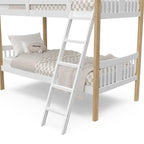 Storkcraft Caribou Bunk Bed Twin Over Twin Bunk Bed (White with Natural) - GREENGUARD Gold Certified, Converts to 2 Individual Beds
