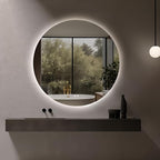 Niccy Round Led Mirror for Bathroom, 44" Circle Frameless Backlit Mirror wiht Light, Anti-Fog, 3 Colors, Waterproof, Memory Function