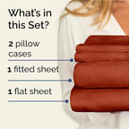 Twin XL 4 Piece Sheet Set - Comfy Breathable & Cooling - Ultra Soft Hotel Luxury Bedding Set w/ 8-16 Inch Deep Pockets - 1 Flat & 1 Fitted Sheet & 2 Pillowcases - Wrinkle Free & Easy Care - Terracotta