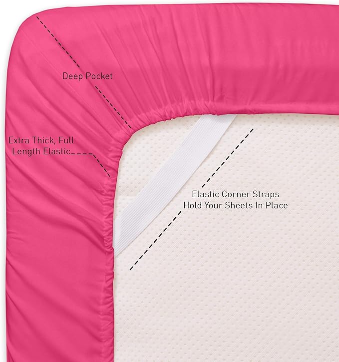 Cal King Size Bed Sheets - 6 Piece 1500 Supreme Collection Fine Brushed Microfiber Deep Pocket California King Sheet Set Bedding - 2 Extra Pillow Cases, Great Value, California King, Fuschia