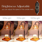 Candle Warmer Lamp with Timer: Flower Black Candle Lamps Height Adjustable Vintage Home Bedroom Decor Mom Birthday Gift for Women