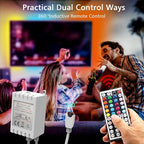 dalattin Led Lights for Bedroom 25ft RGB 5050 Led Strip Lights Color Changing Kit with 44 Keys Remote Controller and 12V Power Supply Led Light Strips Indoor Decoration,Easter Decor
