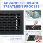 4x10 Inches Heavy Duty Walkable Floor Register - Easy Adjust Air Supply Lever Decorative Floor Vent Covers - Boston Design Vent Covers for Home - Matte Black
