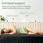 Ultra Soft Queen Size Mattress Topper - Viscose Made from Bamboo Pillow Top Mattress Pad for Back Pain Relief - Naturally Cooling for Hot Sleepers, Black