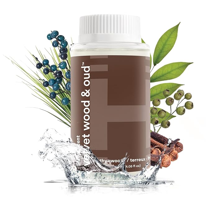 Homedics SereneScent Velvet Wood & Oud Home Fragrance Oil, 120 ml, for use with Homedics SereneScent Waterless Diffuser (ARMH-970/973), Clean & Natural Everyday Collection