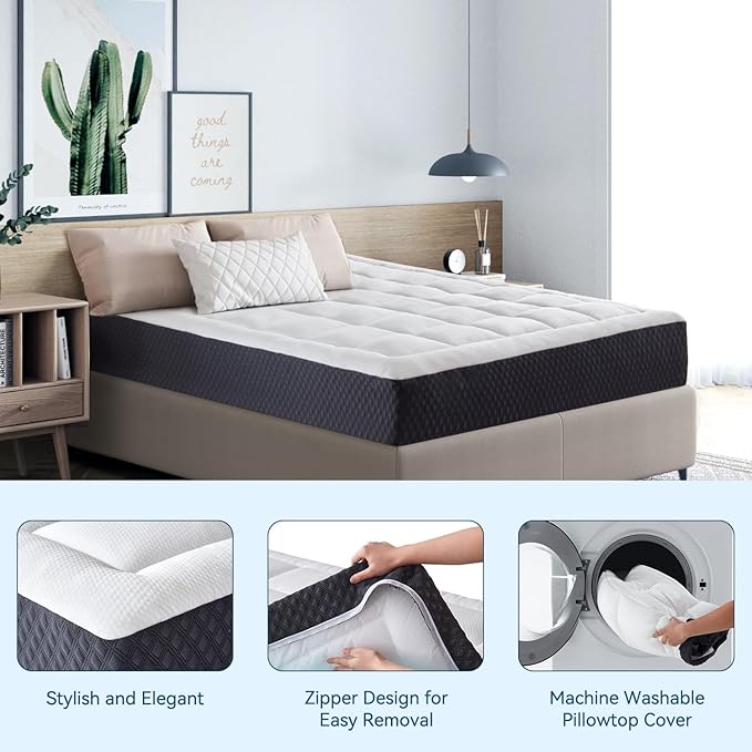 ONENICE 12 Inch King Mattress in a Box, Breathable Gel-Memory Foam Plus Pillowtop Mattress for Pressure Relief, CertiPUR-US Certified Bed in a Box, Fiberglass-Free