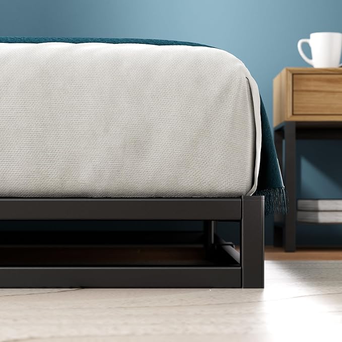 Zinus Joseph Low Profile 6 Inch Platform Bed Frame, Wood Slat Support, No Box Spring Needed, Eco Friendly WonderBox(TM) Packaging, Easy Assembly, Black, King
