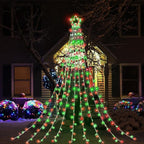 (New) Outdoor Christmas Decorations, 320 LED Hanging Twinkle Fairy String Lights Outside Tree Decoration Lights for Christmas, Yard, Garden, New Year, Wedding, Party (Red&Green)