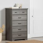 South Shore Versa Collection 5-Drawer Dresser, Gray Maple with Antique Handles