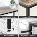 70.9'' Console Table with Power Outlet, Narrow Sofa Table, Industrial Entryway Table with USB Ports, Behind Couch for Entryway, Hallway, Foyer, Living Room, Greige CTHG18E01Z1