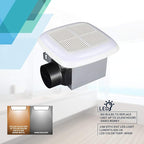 Tech Drive Very-Quiet 80 CFM, 1.5 Sone No Attic access Needed Installation Bathroom Ventilation and Exhaust Fan With LED light 4000K 800LM (80CFM),Ceiling Mounted Fan,Easy to Install