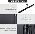 JAXPETY Room Divider Panel 6Ft Privacy Screen Wall Dividers for Room Separation Flexible Partition Folding Portable Room Partition for Office 88" W x 73" H, Black