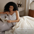 PHF 100% Cotton Waffle Weave Blanket Queen Size for Bed, Soft Lightweight & Breathable, All-Season Comfort, Luxury Aesthetic Woven Bedding for Home Decor, 90"x90", Ivory
