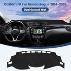 Dashboard Cover Mat Custom Fit for Nissan Rogue 2014-2020 Dash Cover Nonslip Dash Mat Protector Sunshade No Glare Black
