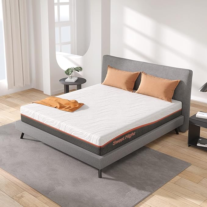 Mattress Queen, Sweetnight 8” Hybrid Mattress with Gel Memory Foam & Pocket Innerspring , Bed Mattress with Moisture Wicking Adaptive Cover, Medium Firm, Queen Size