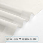 OWENIE Sheer Curtains 108" inches Long, 2 Panels Sheer Curtain Set, Rod Pocket Voile Drapes for Living Room, Airy Soft-Touching Drapes, 2pcs, Each 42" W x 108" L, Ivory