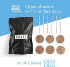 6 Pack Wood Cone Cabinet Knobs (Brown) - 1 ½ " Diameter Round Shape - Wooden Drawer Pulls for Cabinets Doors, Dresser and Drawers Knob, Kitchen Cabinet Door Handle