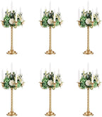 Sziqiqi 21in Gold Candelabra Tall Taper Candlestick for Candle Floral Metal Candle Holders Table Centerpiece for Wedding Party Event Room