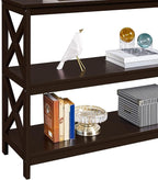 Yaheetech Console Table with 3 Storage Shelves, 3-Tier Entryway Table, Sofa Side Narrow Long Bookshelf for Hallway Living Room, Accent Furniture, Espresso
