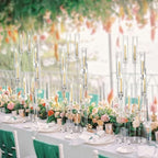 12PCS 8 Arm Acrylic Candelabra for Party Table Centerpiece,Clear Candelabra Centerpiece for Wedding 38.5 Tall Floor Candle Holder for Christmas Party Baby Shower Decor candelabros para centros de mesa