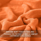 Soft Queen Size Blanket for All Season Warm Fuzzy Microplush Lightweight Thermal Fleece Summer Autumn Fall Winter Spring Blankets for Queen Full Bed Couch Sofa,90x90 Inches,Orange