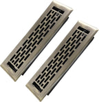 2x10 Inches 2 Pack Heavy Duty Walkable Floor Register - Easy Adjust Air Supply Lever Decorative Floor Vent Covers - Boston Design Vent Covers for Home - Antique Brass