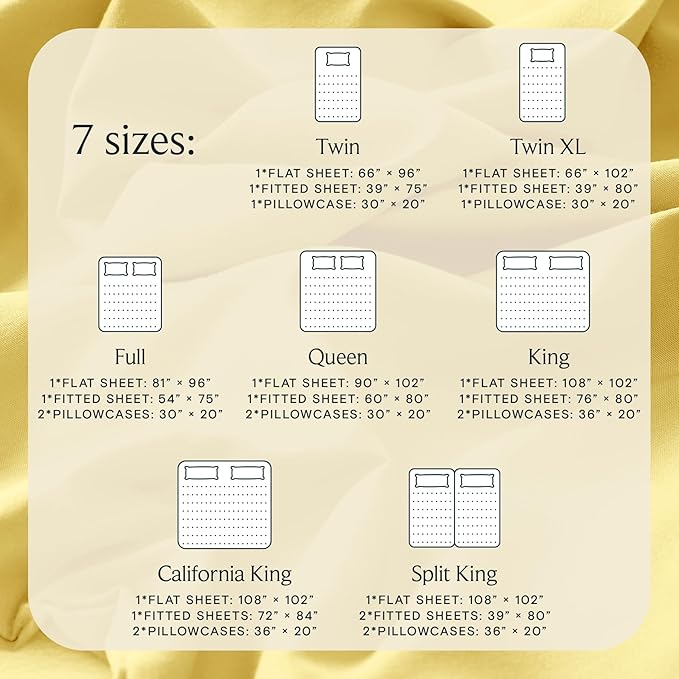 LuxClub 4 PC Sheet Set Bed Sheets Deep Pockets 16" Eco Friendly Wrinkle Free Cooling Machine Washable Hotel Bedding Silky Soft - Lemon Queen