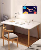 Personalized Outer Space Sign Universe Theme Door Décor For Kids Room Custom Name Little Man Cave Wall Art Decor, Planet Rocket Floral Nursery Art Plate For Girls Room Boys Bedroom