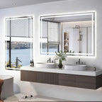 40"X28" LED Bathroom Mirror with Front Lights and Backlit, Anti-Fog, Dimmable, Shatter-Proof Tempered Glass, Lighted Bathroom Vanity Mirror for Wall with 3 Colors, Memory Function