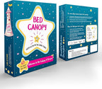 Blue Canopy for Girls Bed with Pre-Glued Glow in The Dark Stars - Princess Mosquito Net Room Decor - Kids & Baby Bedroom Tent with Galaxy Lights - 1 Opening Canopy Bed & Hanging Kit Included