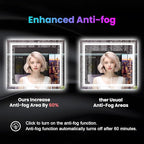 LED Mirror for Bathroom, 77"X36" with 8 RGB Backlit +3 Front Lit (Adjustable Individually), Anti-Fog, Large Lighted Bathroom Vanity Mirror for Wall,Shatterproof,Memory Function,Tempered Glass