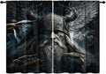 Fantasy Norse Viking Curtains - Cool Gothic Vintage Vikings Mystical Symbol Eagle Thermal Insulated Blackout Curtains - Rod Pocket Window Treatment Drapes for Bedroom 2 Panels 63L x 42W