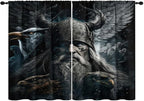 Fantasy Norse Viking Curtains - Cool Gothic Vintage Vikings Mystical Symbol Eagle Thermal Insulated Blackout Curtains - Rod Pocket Window Treatment Drapes for Bedroom 2 Panels 63L x 42W
