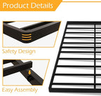 Queen Size Box Spring 2 Inch Low Profile, Heavy Duty Metal Box Spring Bed Base Bunkie Board, Mattress Foundation, Easy Assembly, Noise Free, Black