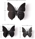 24pcs 3D Vivid Special Man-Made Lively Butterfly Art DIY Decor Wall Stickers Decals for Nursery, Bathroom, Office, 3D Crafts