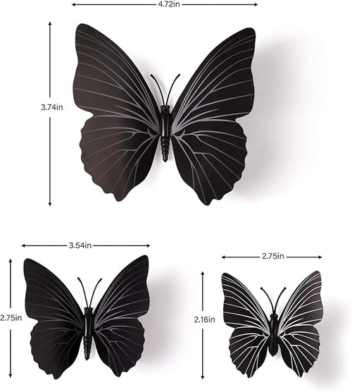24pcs 3D Vivid Special Man-Made Lively Butterfly Art DIY Decor Wall Stickers Decals for Nursery, Bathroom, Office, 3D Crafts